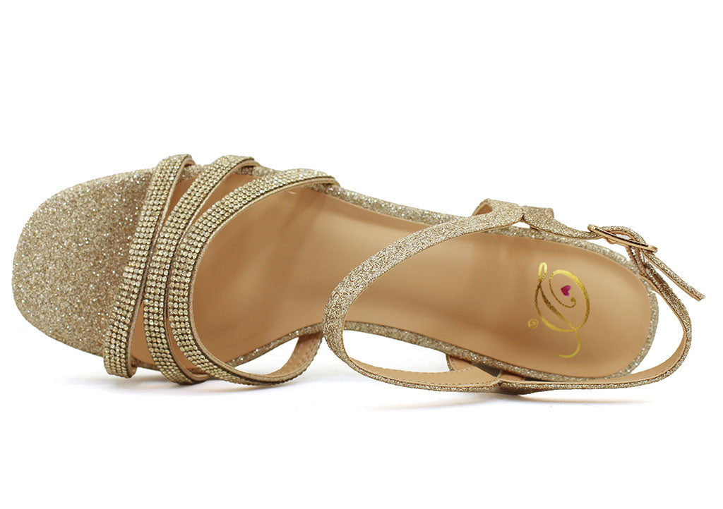 My Delicious Shoes Women's Icarus Rhinestone Strappy Sandals