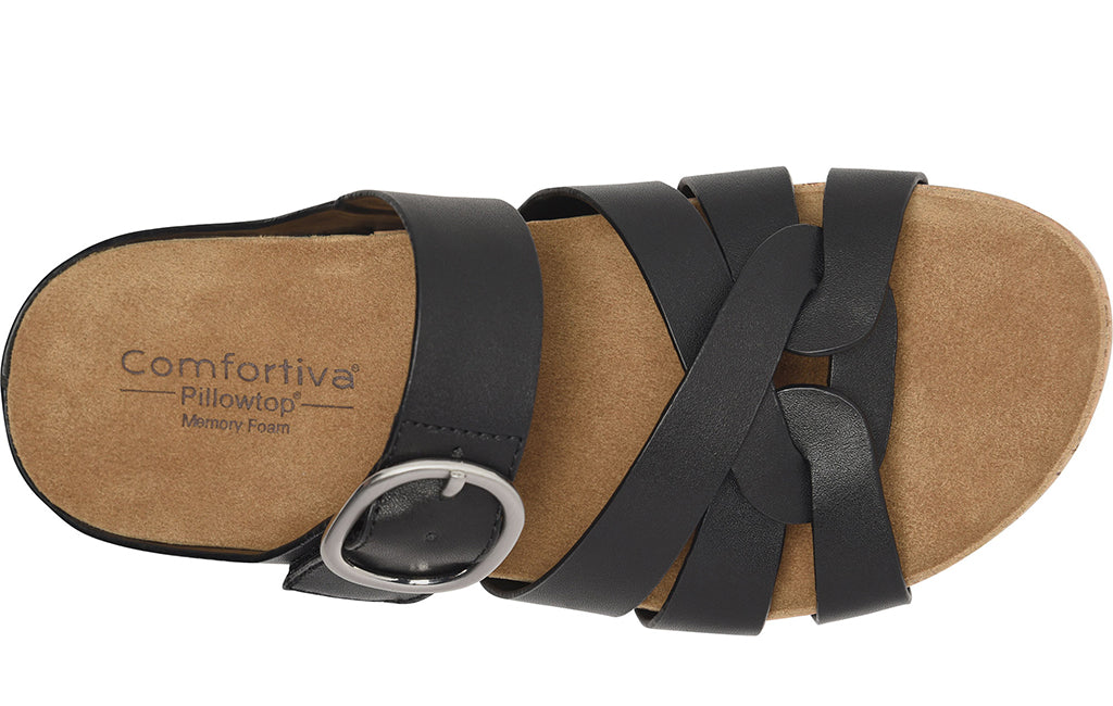 Comfortiva Women's Gianna Low Wedge Slide Sandal