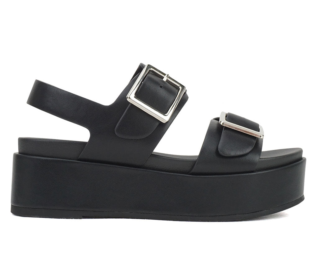 Soda Women's Racing Platform Slingback Wedge Sandal