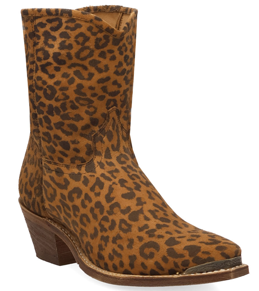 Laredo Women's Untamed Suede Leather Leopard Bootie