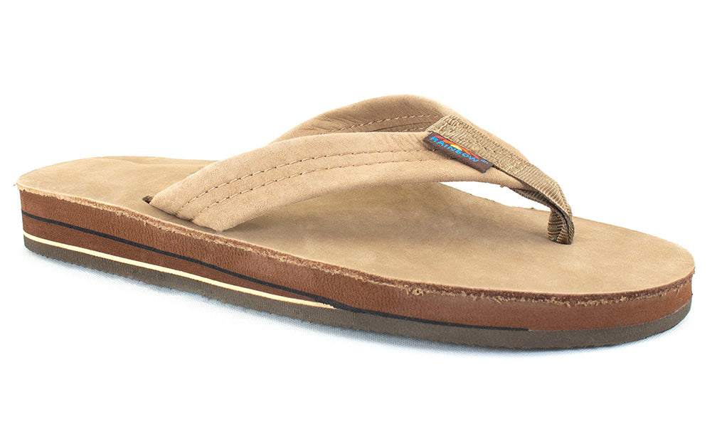 Rainbow Sandals Women's Double Layer Thick Dark Brown Rainbow