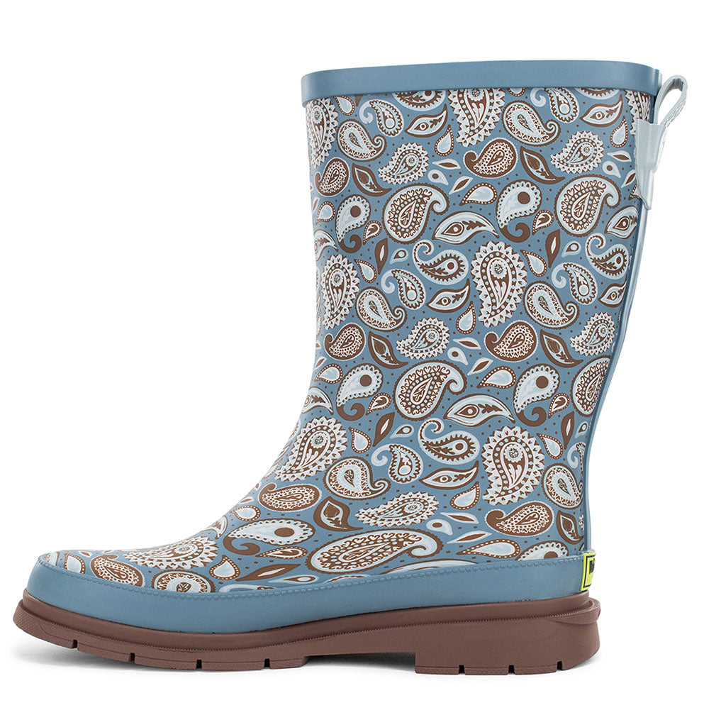 Western Chief Women's Bandana Faux Fur Mid Rain Boot
