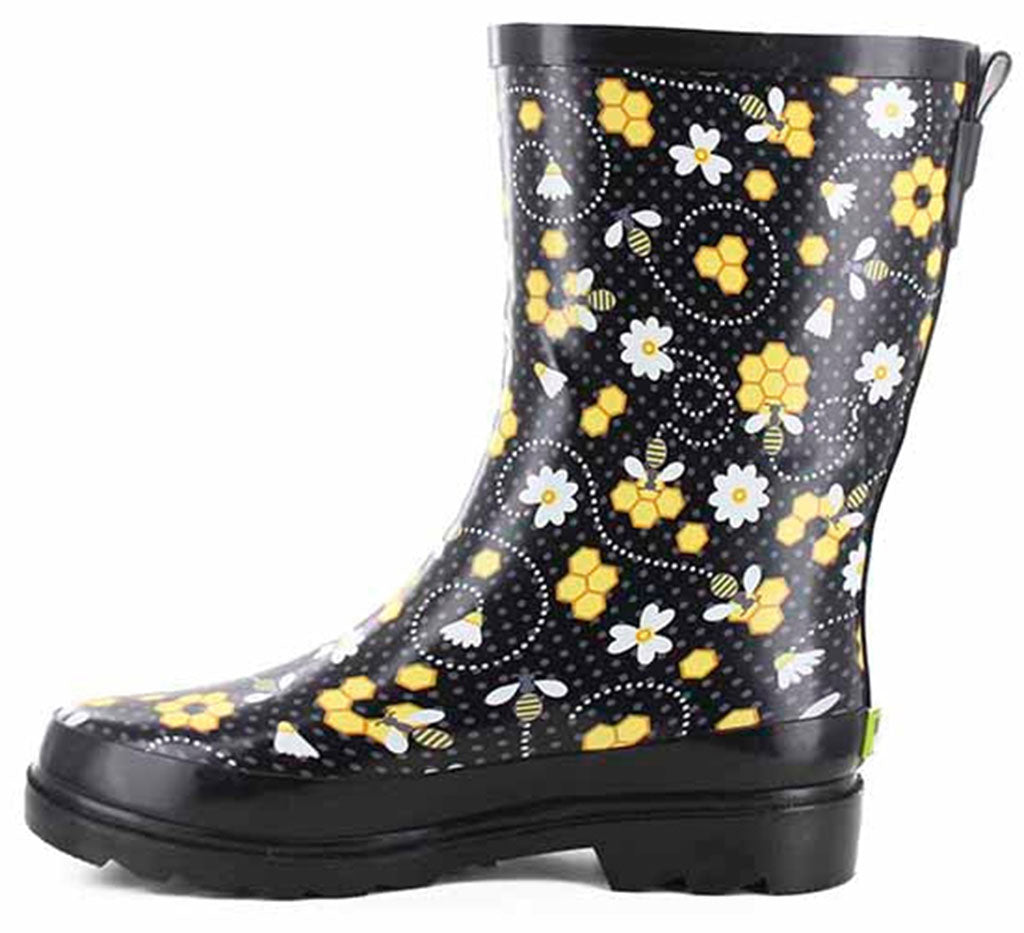 Western Chief Women's Bloom Bees Mid Rain Boot