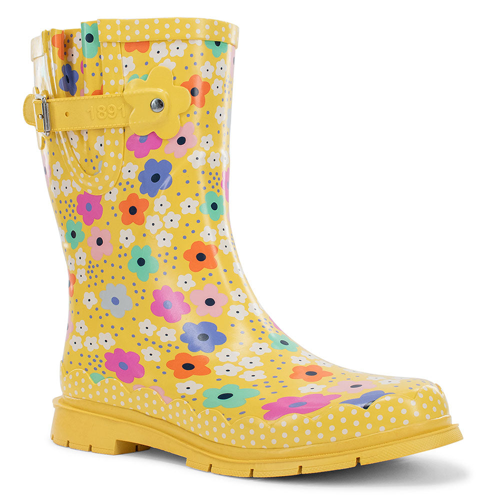 Western Chief Women's Daisy Delight Mid Rain Boot