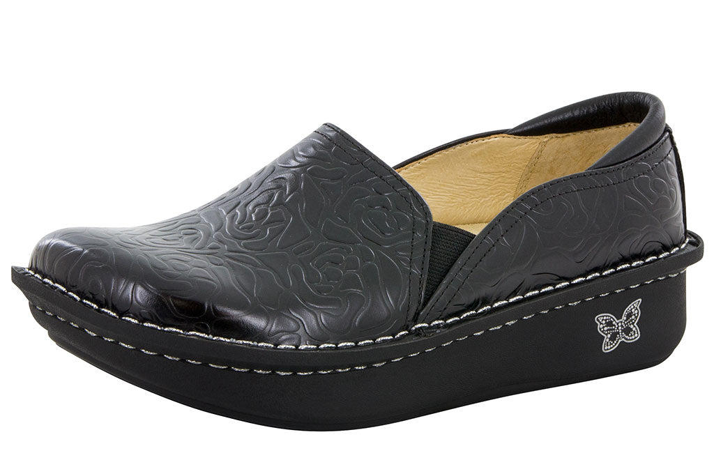 Alegria Women's Debra Black Embossed Rose