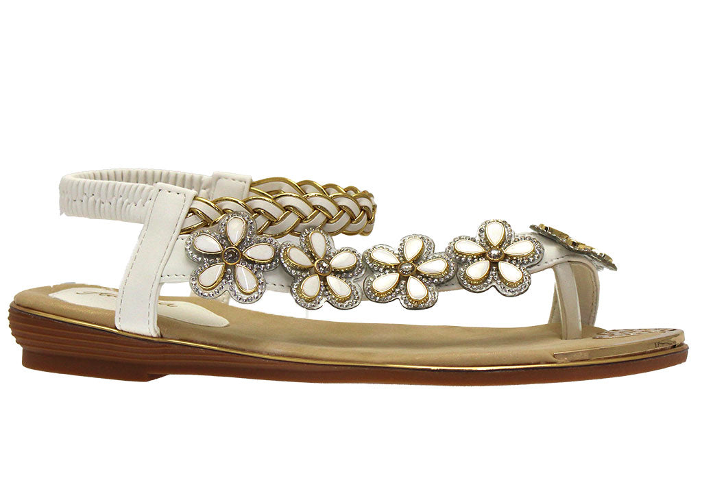 Atalina Women's Flower Flat Sandal