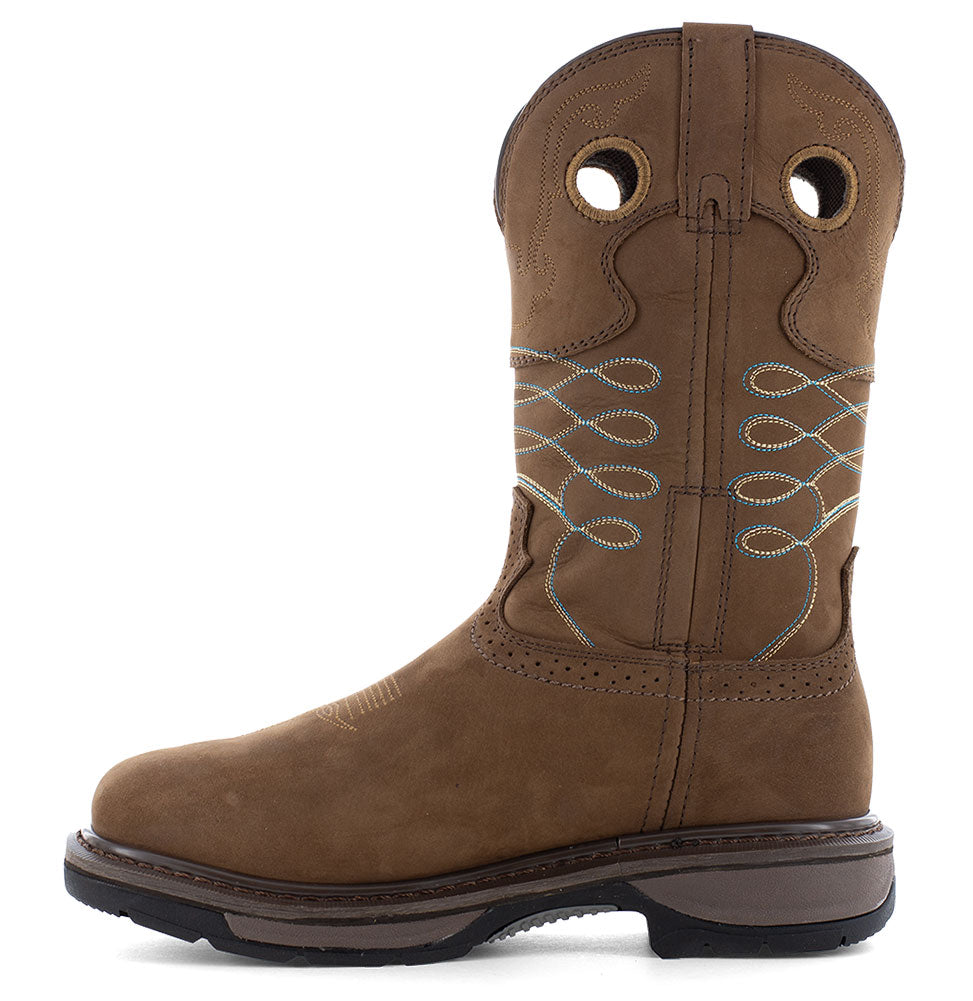 Frye Supply Women's 10 Inch Western Met Guard ST EH SR Brown