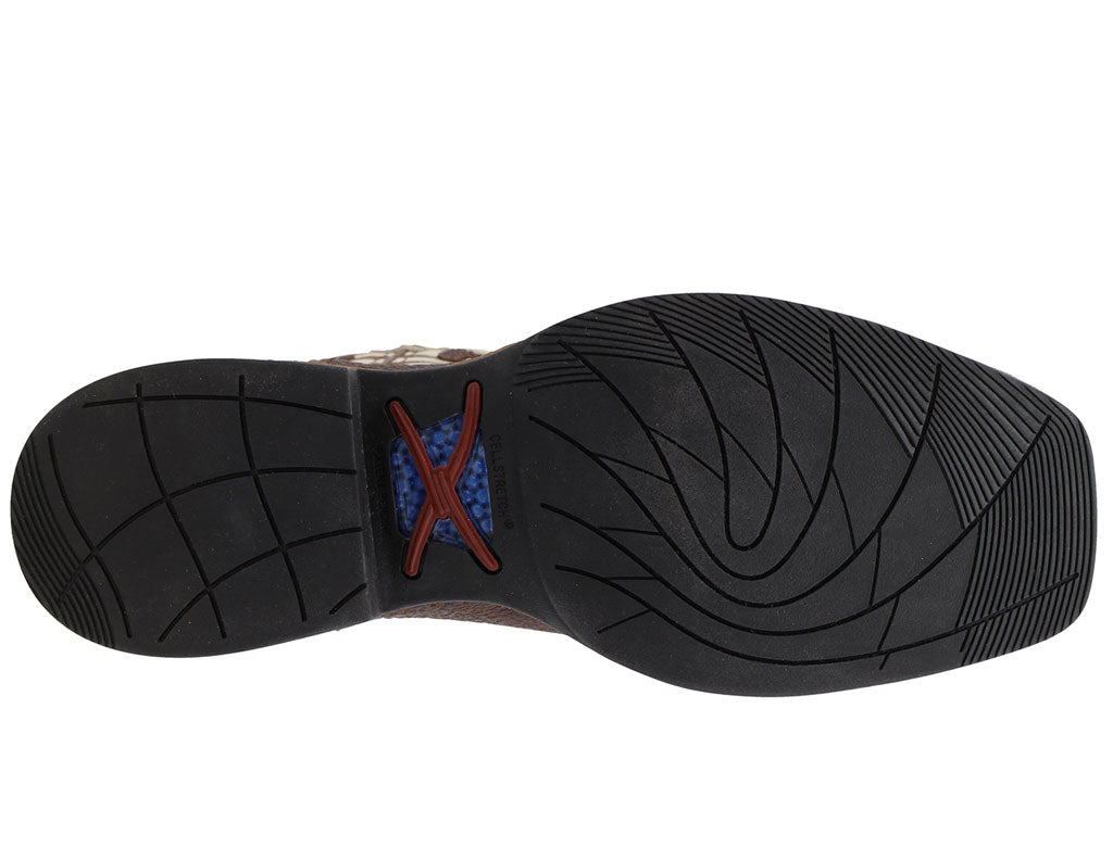 Twisted X Men's 12 Inch Tech X Boot Brown Elephant Print & Bone