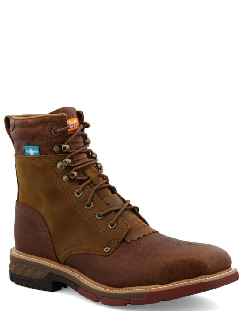 Work Twisted X Men's 8 Inch CellStretch Alloy Toe Molasses Lacer