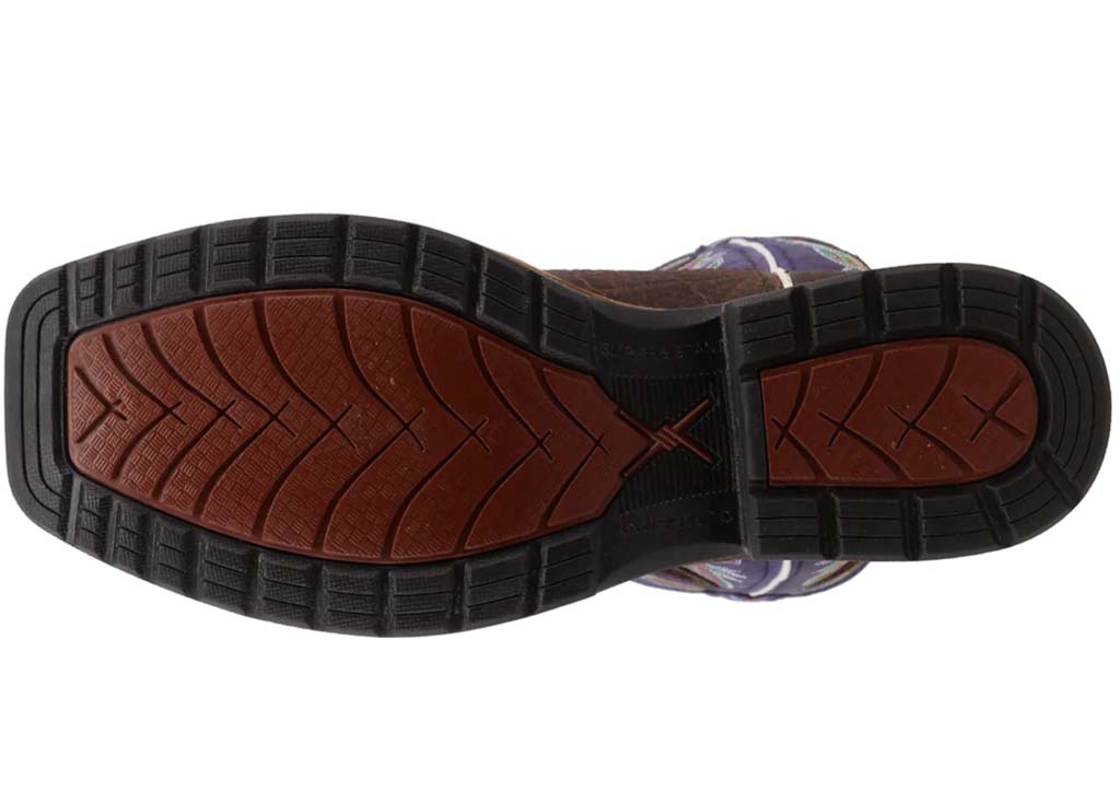 Work Twisted X Men's 12" Western Work Boot Brown & Purple