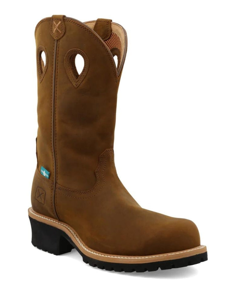Work Twisted X Men's 12 Inch Pull On Logger Boot