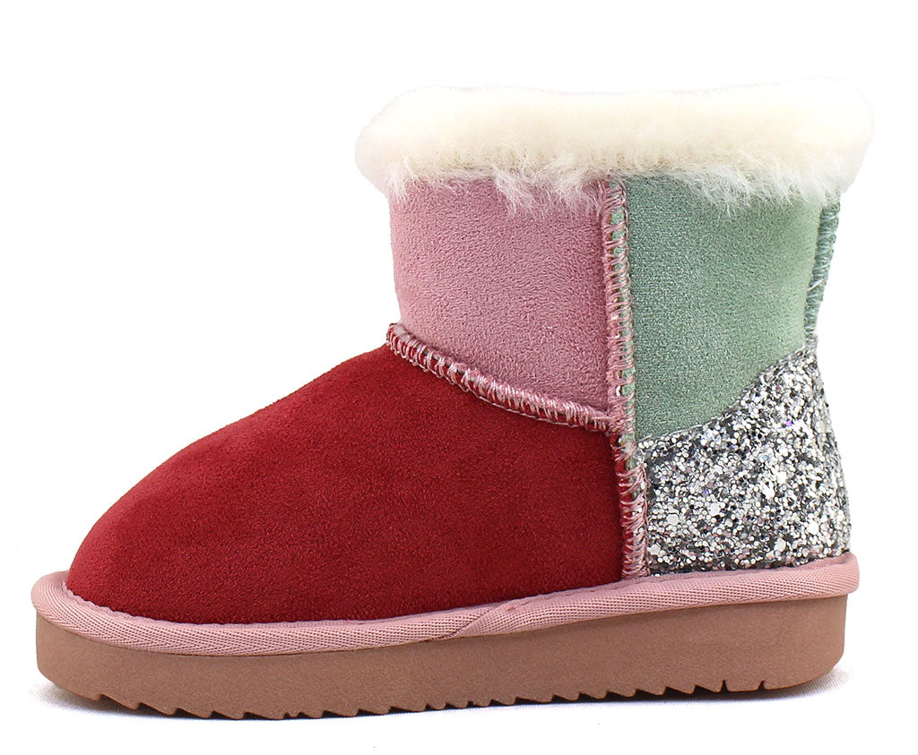 Soda Kids Ada-II Pom Fux Fur Ankle Booties
