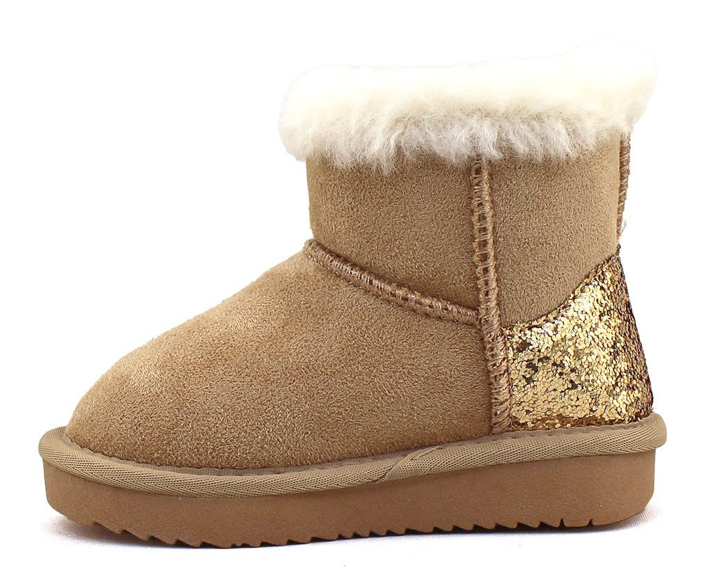 Soda Kids Ada-II Pom Fux Fur Ankle Booties
