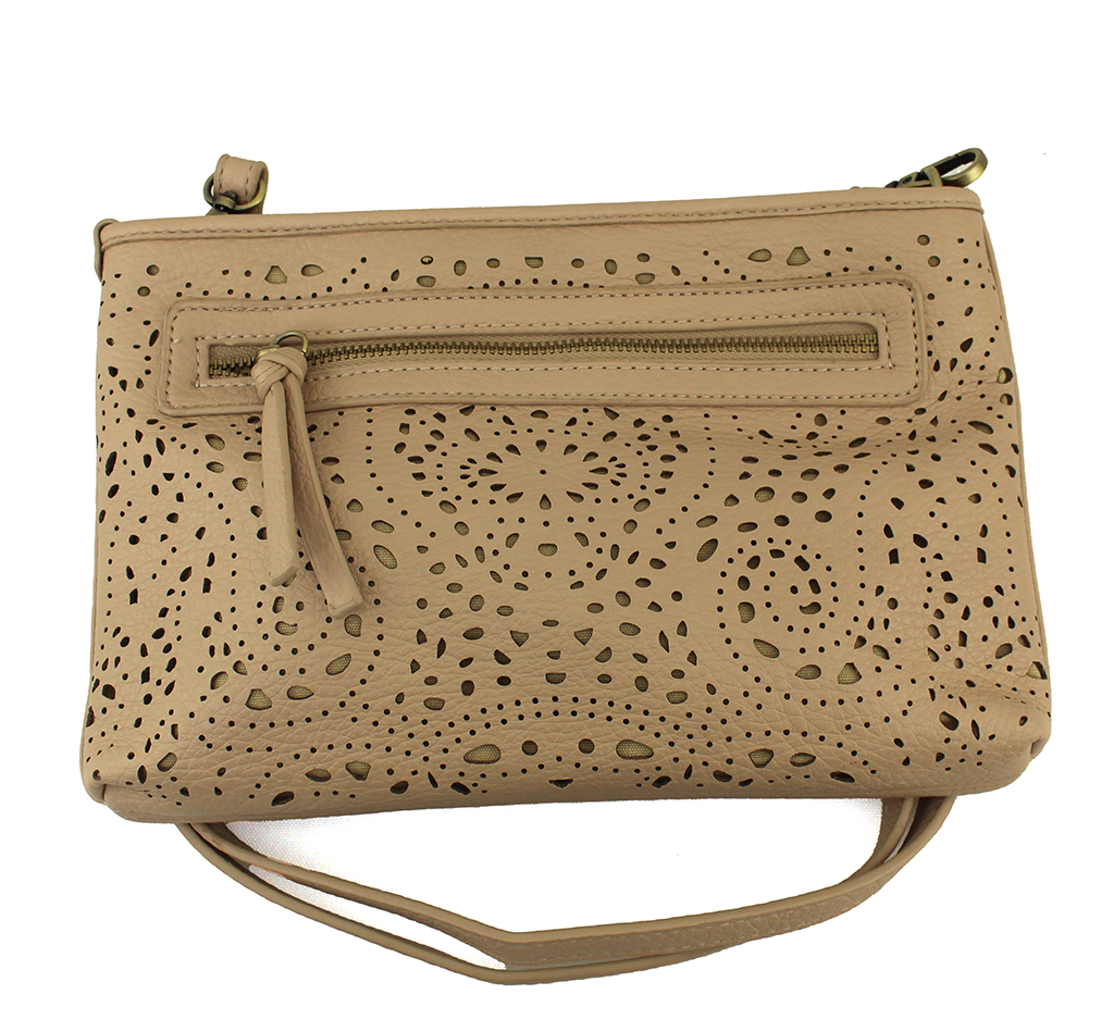 Joy Susan Lazer Cut Eyelet Quinn Convertible Crossbody Clutch