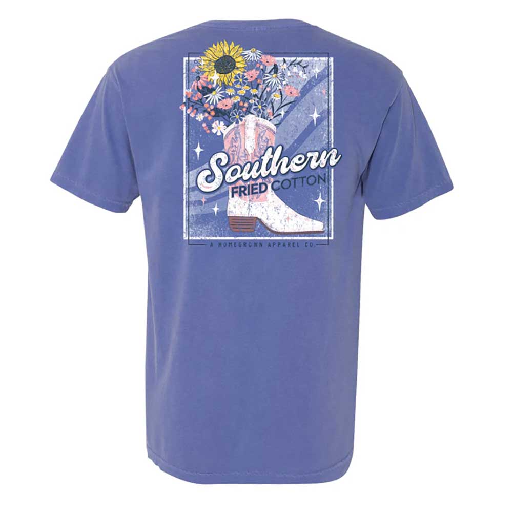 Southern Fried Cotton Boots In Bloom T-Shirt