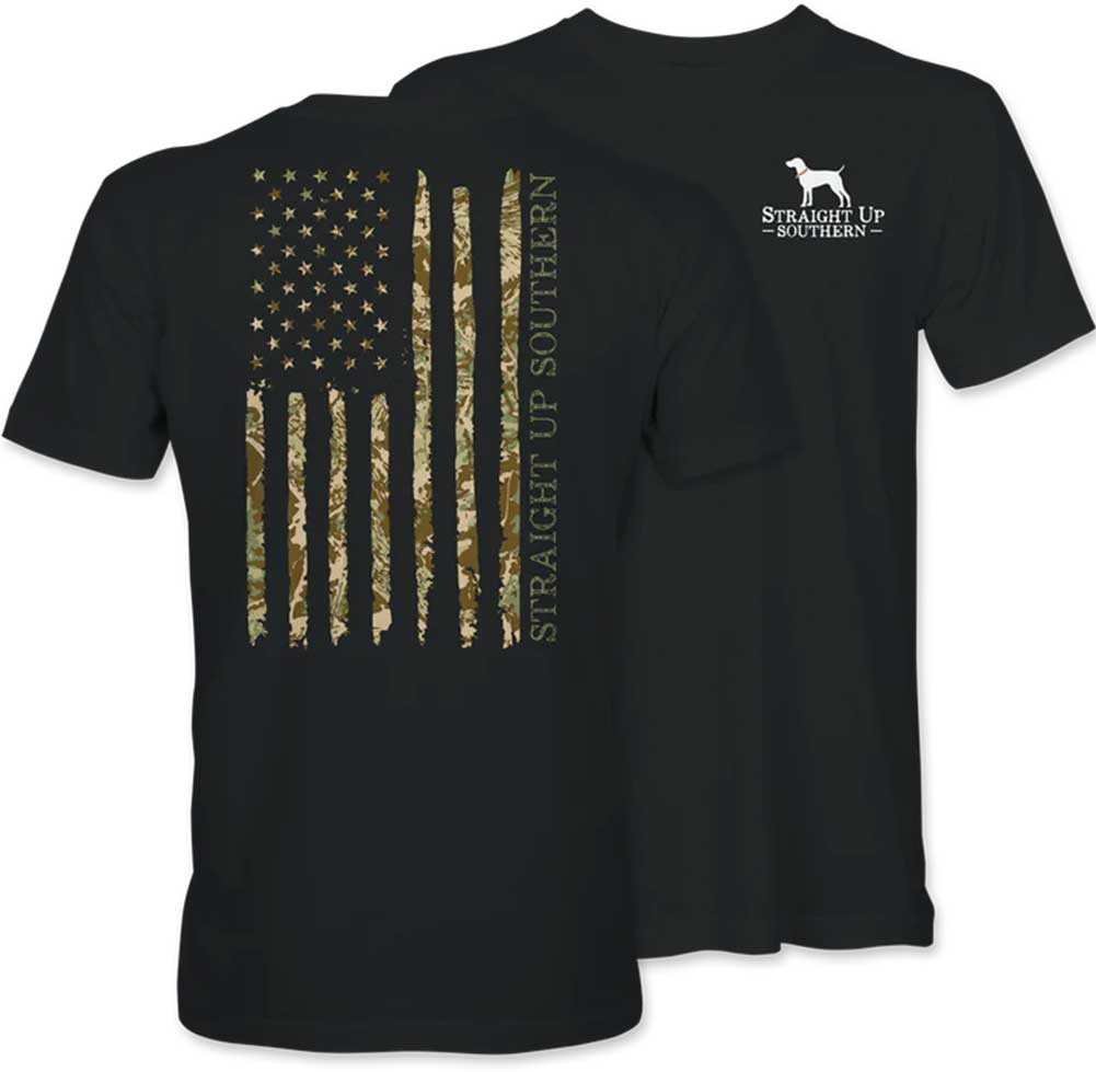 Straight Up Southern Camo Flag T-Shirt