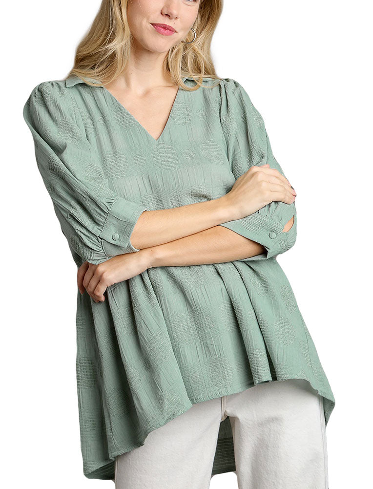 Umgee USA Dotted Baby Doll Top