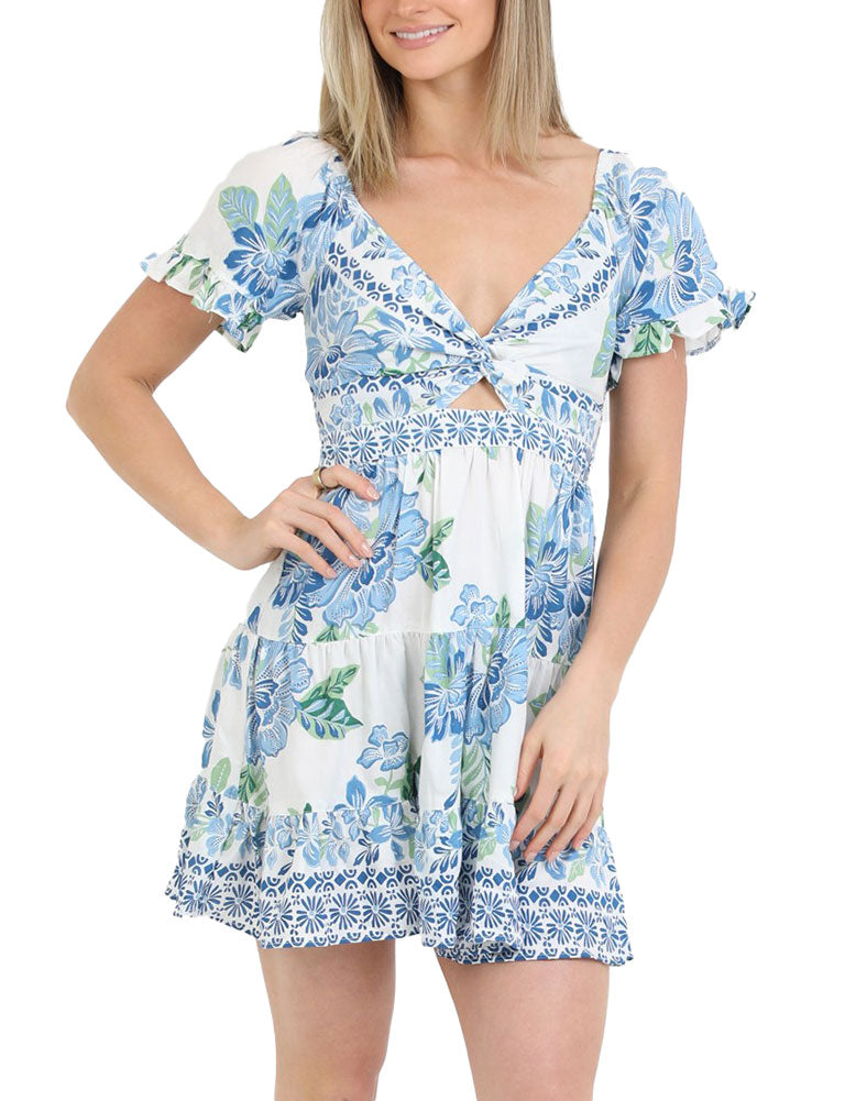 Angie Clothing Dress White Blue