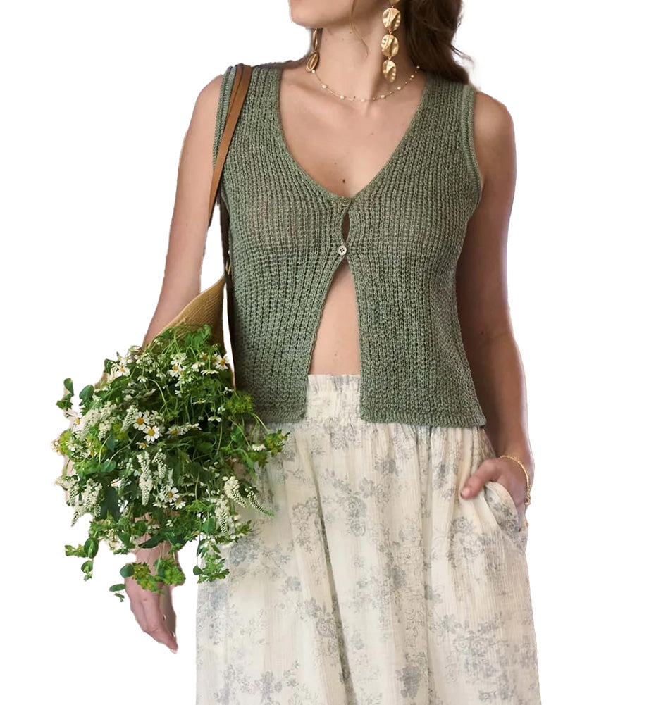 Blu Pepper Tie Knit Vest