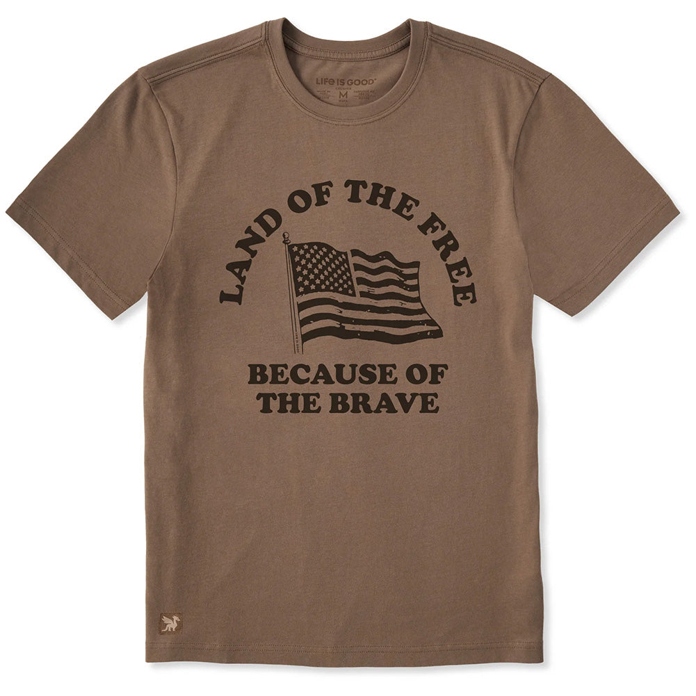 Life Is Good Men's Land of the Free Brave Flag T-Shirt