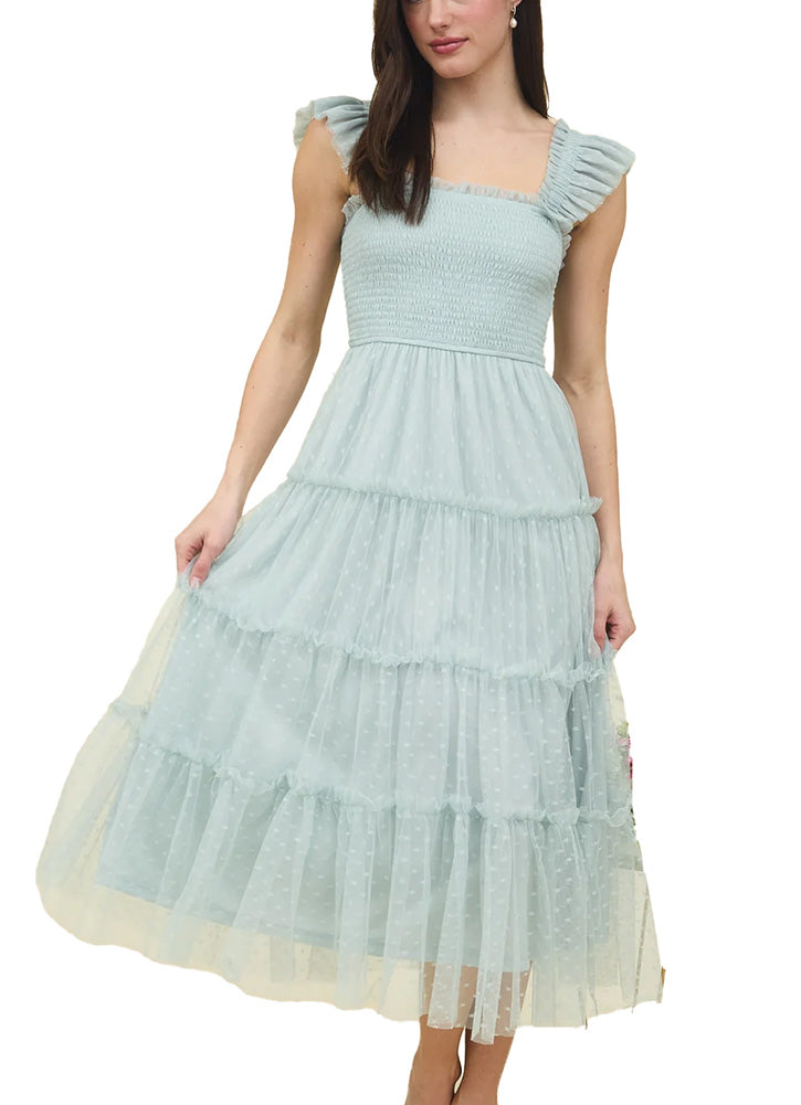 Blu Pepper Lace Dot Maxi