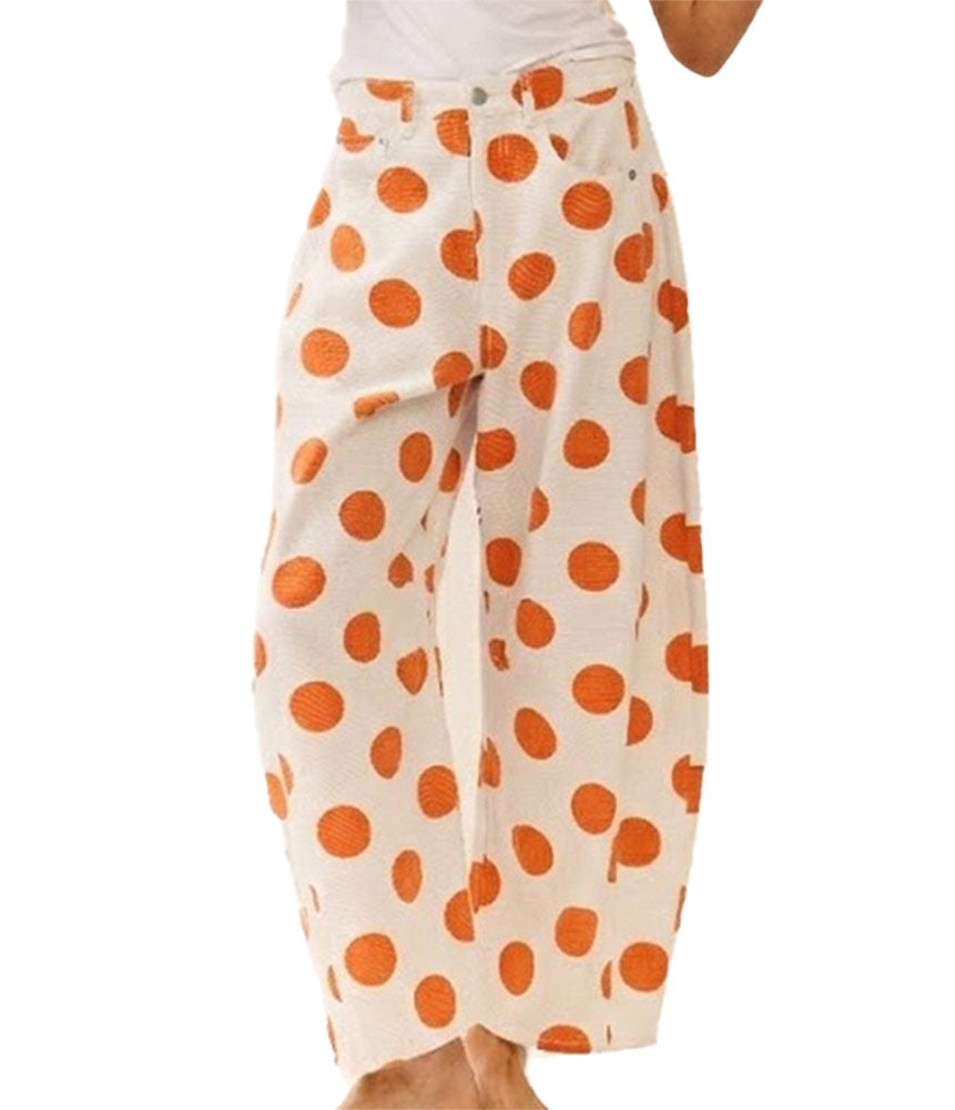 Oddi Polka Dot Printed Denim Pants