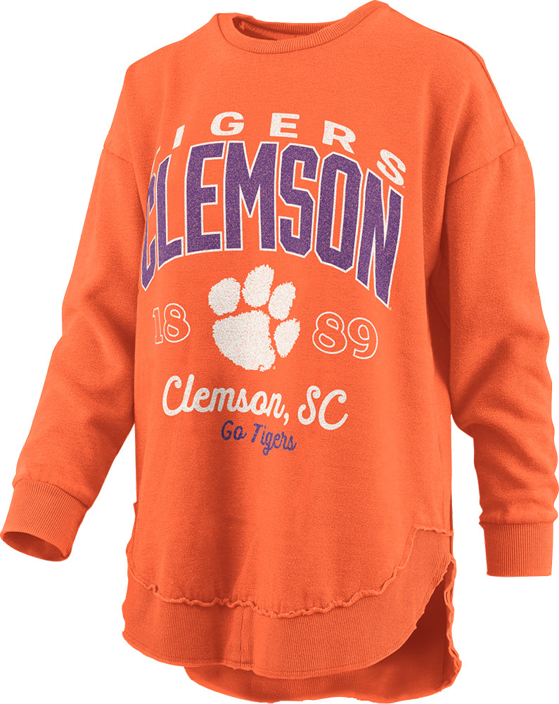 Pressbox Clemson Tigers Corvalis Crew Melange Fleece