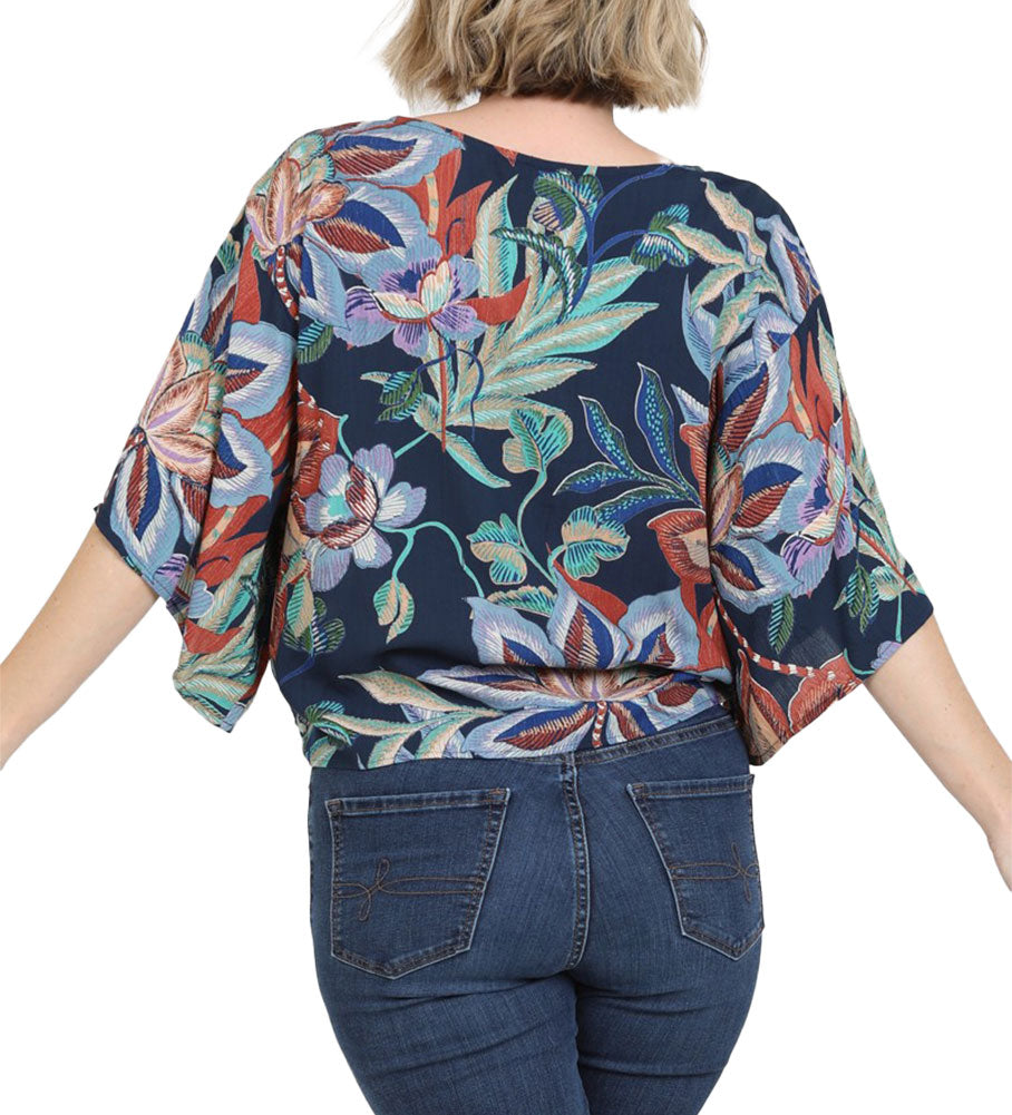 Lola P V-Neck Tie Blouse