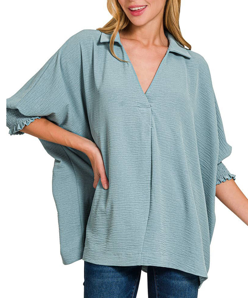 ZENANA Airlow Collar T-Shirt