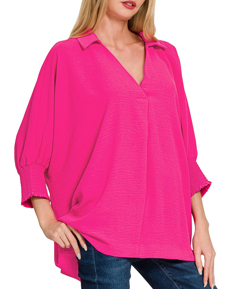 ZENANA Airlow Collar T-Shirt