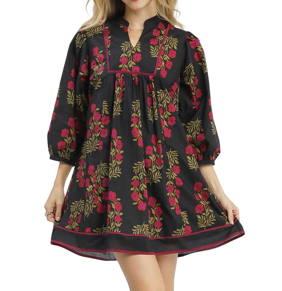 Umgee USA Floral Babydoll Dress