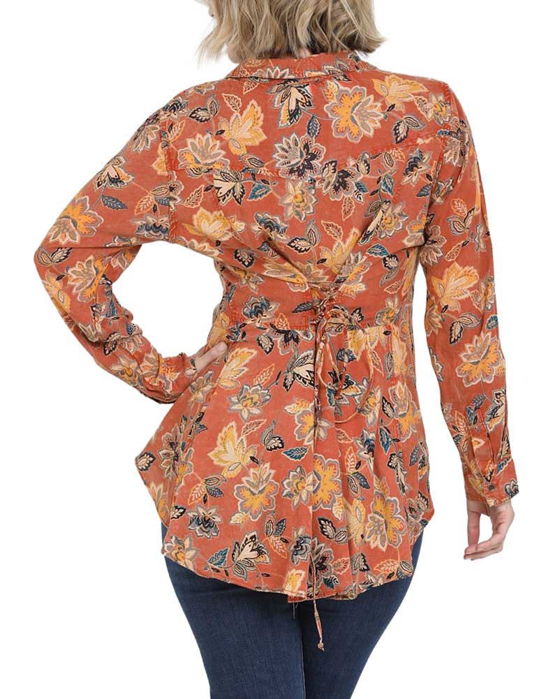 Nostalgia Button Floral Tunic