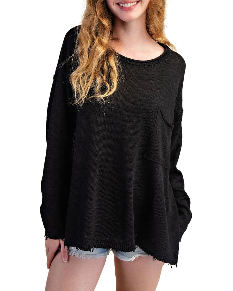Easel Long Sleeve Knitted Sweater