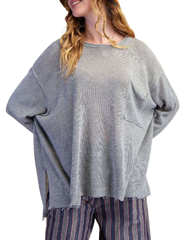 Easel Long Sleeve Knitted Sweater