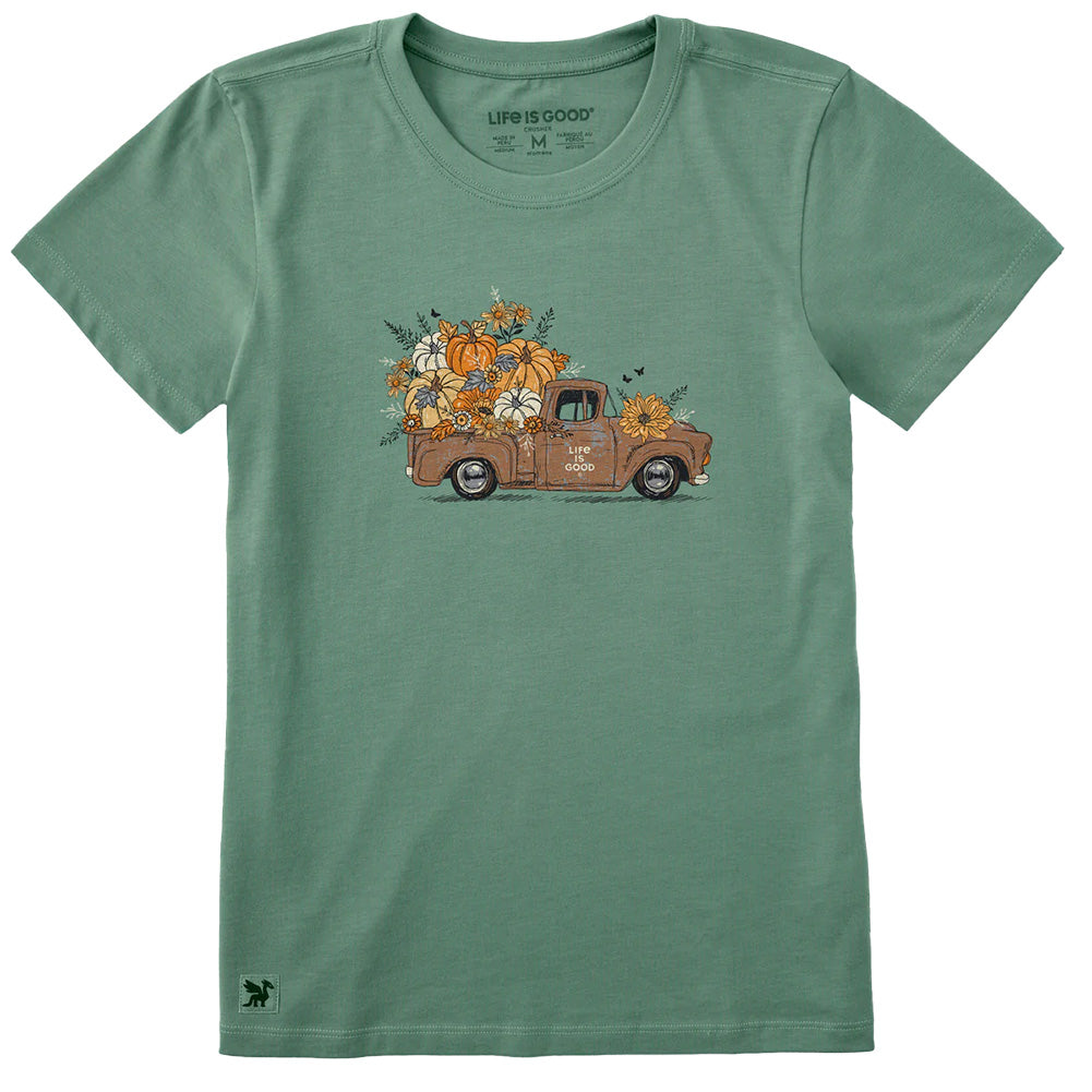 Life Is Good Ladies Pumpkin Patch Pickup Crusher T-Shirt