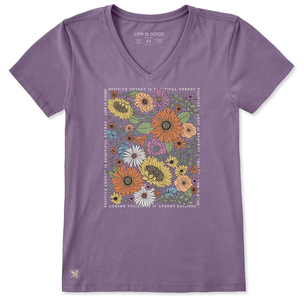 Life Is Good Ladies V-Neck Wildflowers T-Shirt