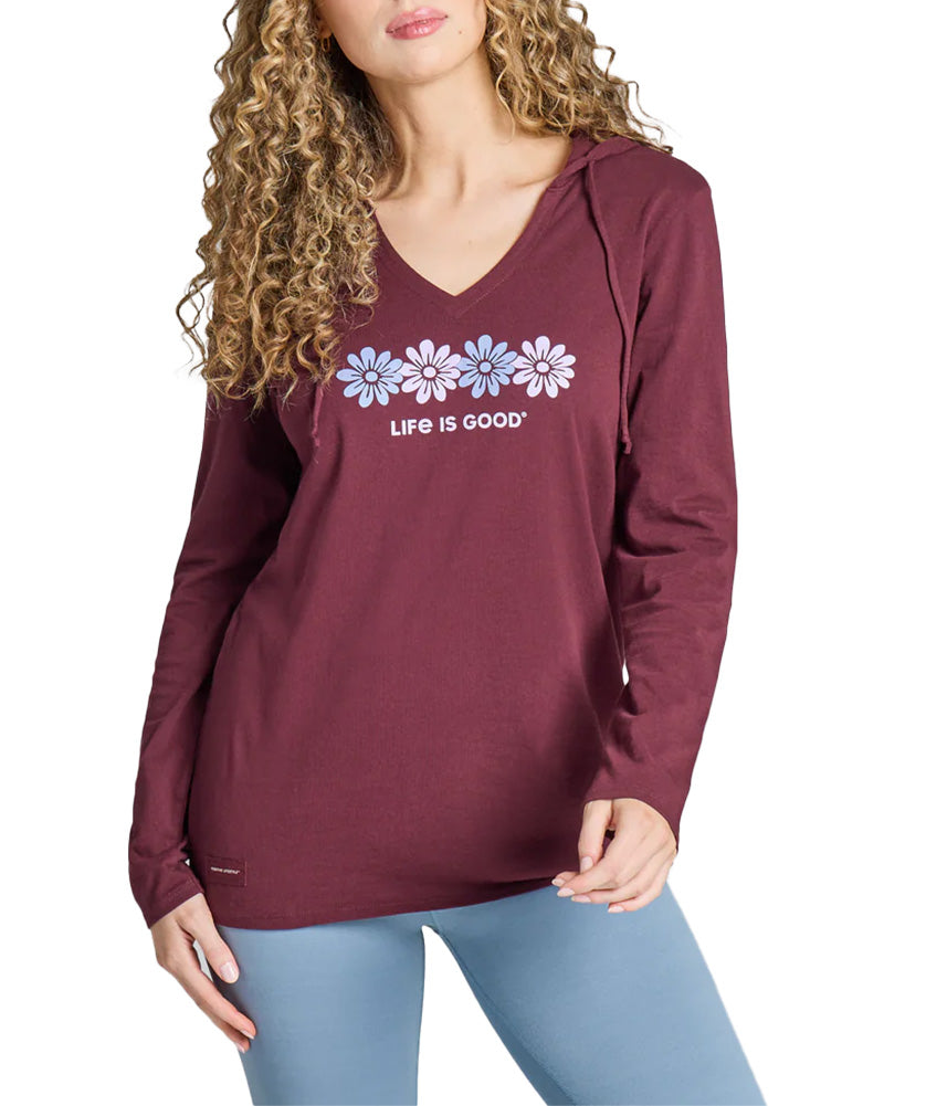 Life Is Good Ladies Rally Daisies Crusher-LITE Hooded T-Shirt