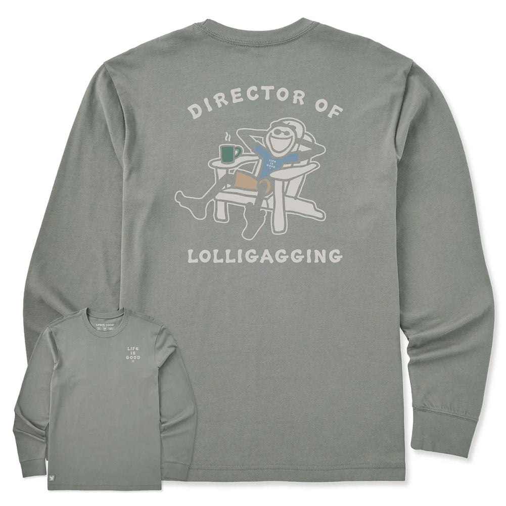 Life Is Good Men's Director of Lolligaggin Long Sleeve Crusher T-Shirt