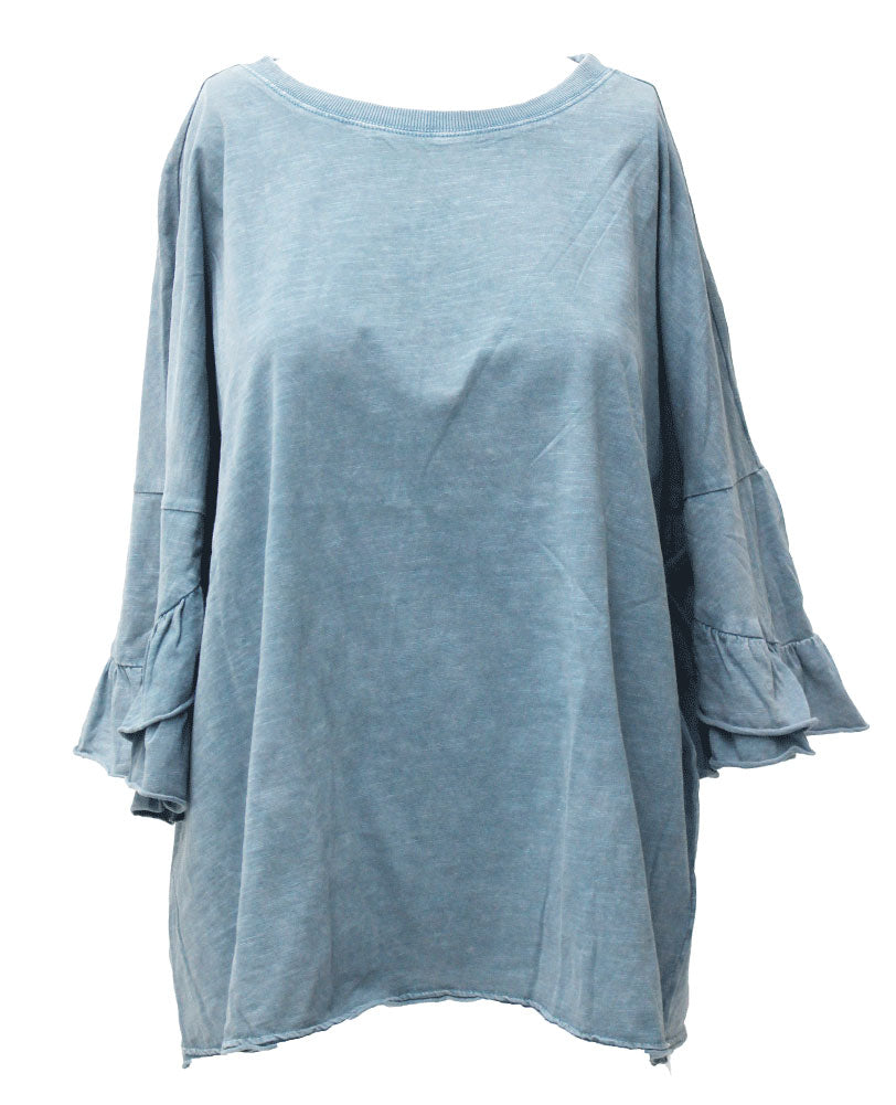 Easel 3/4 Ruffle Top