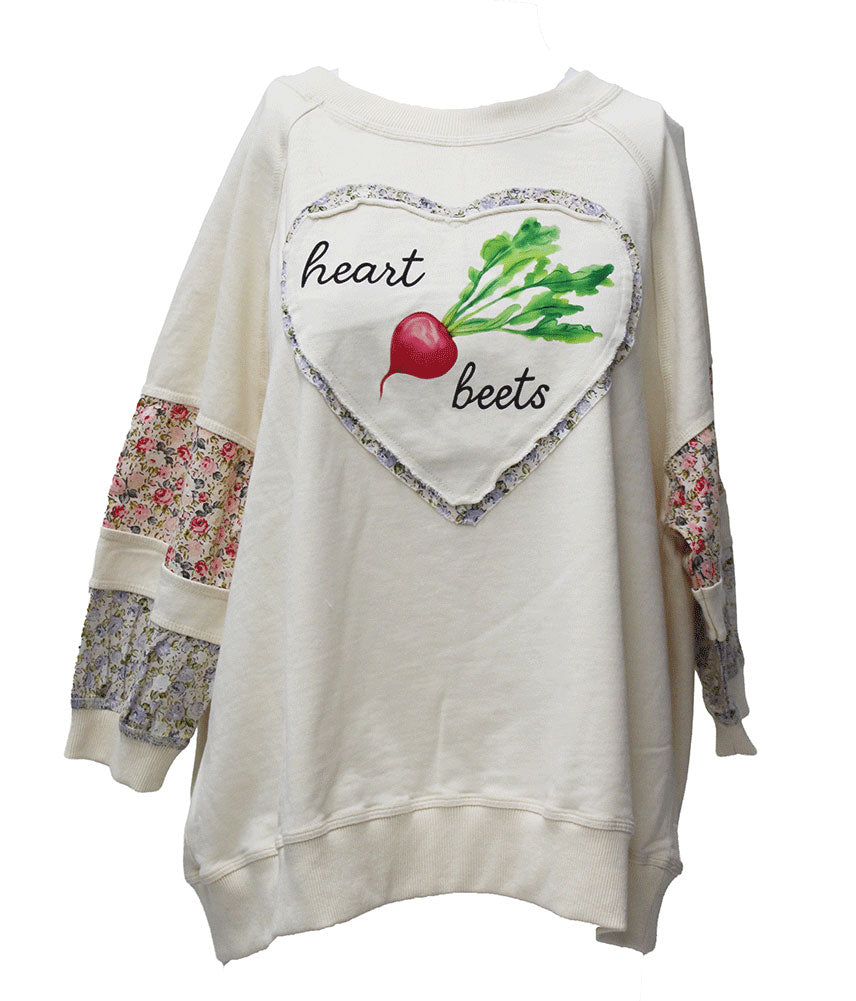 Easel 3/4 Heart Beet Blouse