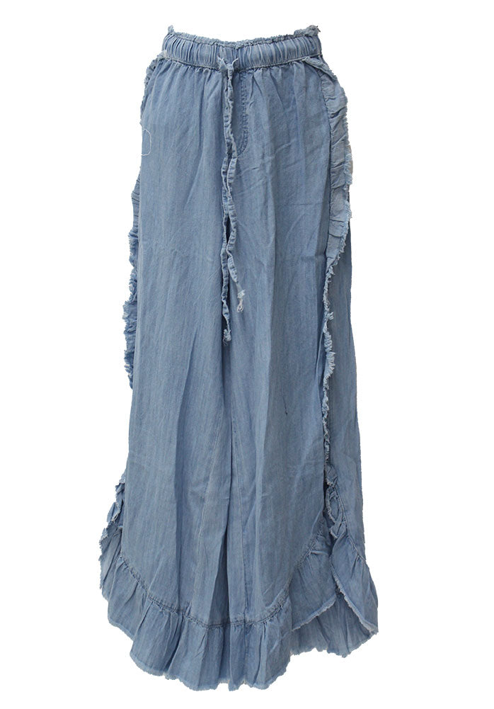 Easel Ruffle Denim Pants