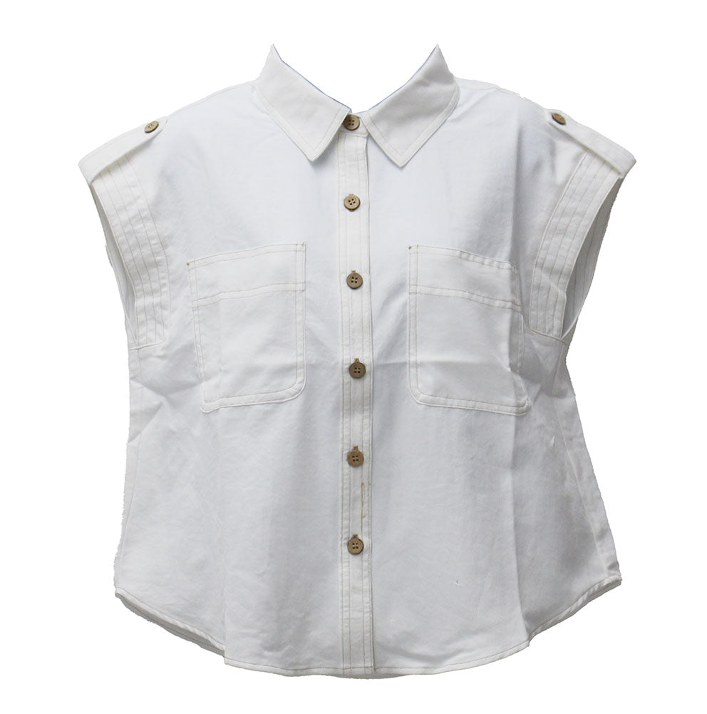 Blu Pepper Contrast Stitch Top