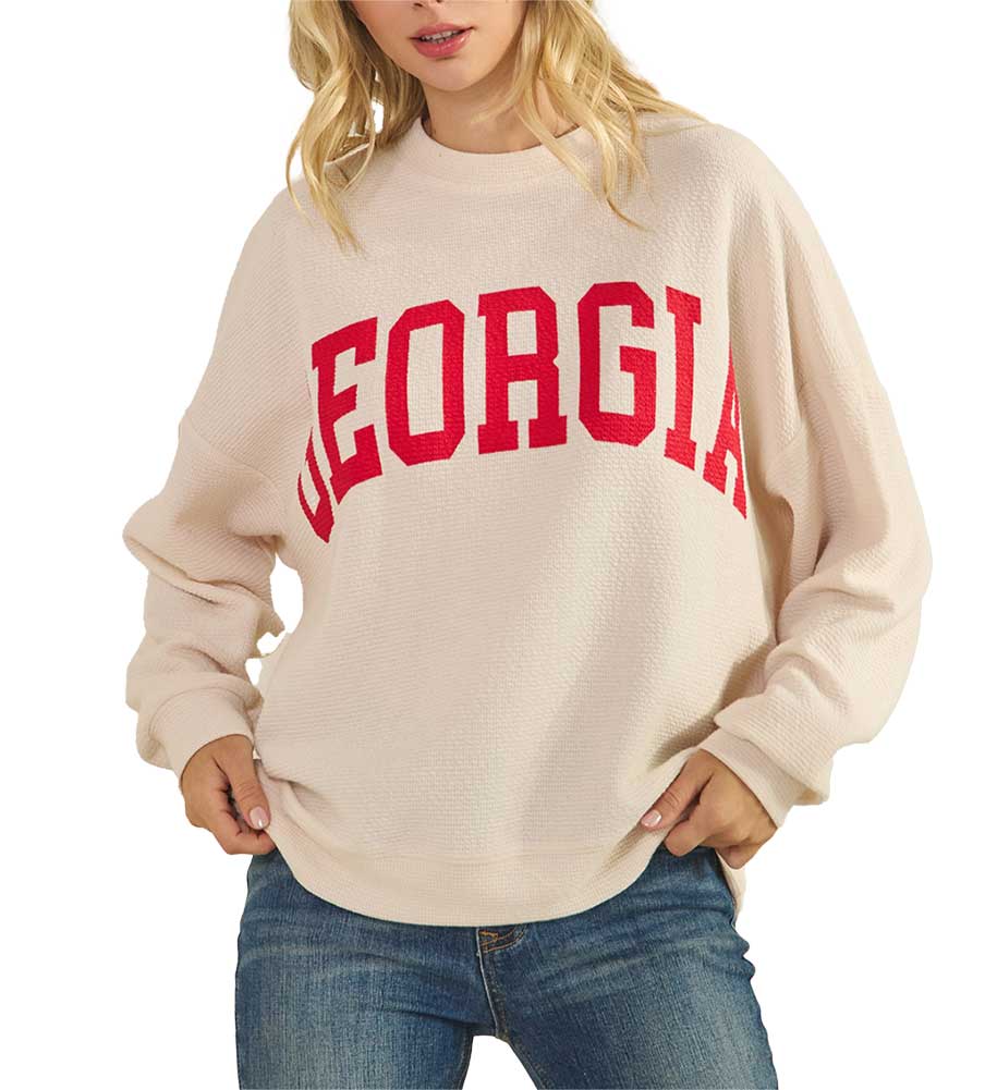 Tres Bien Ladies Georgia Graphic Long Sleeve Graphic Top