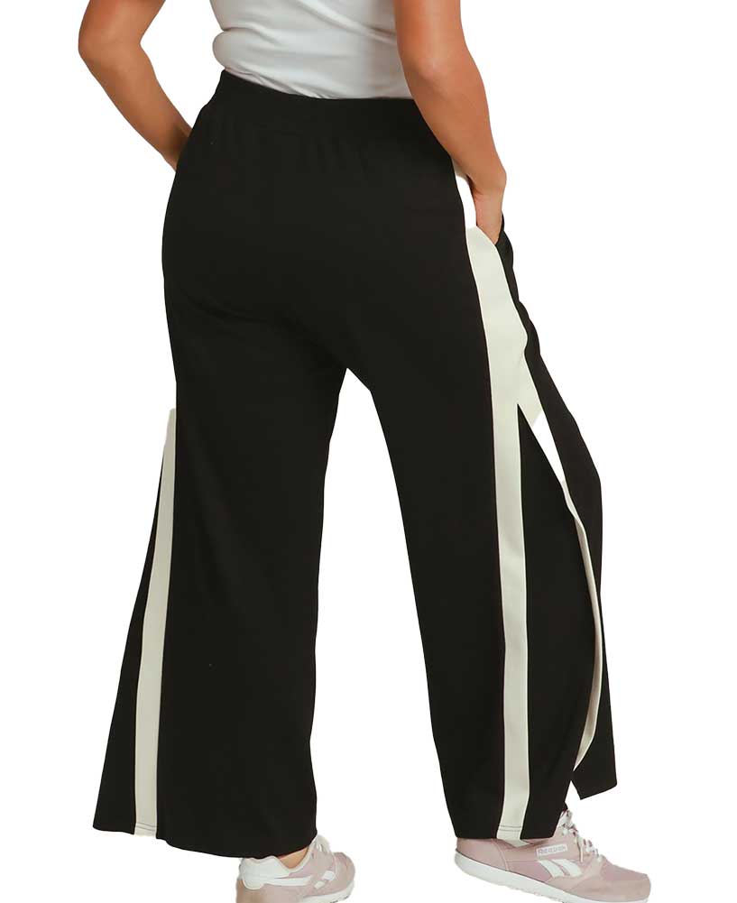 Umgee USA Colorblock Side Stripe Straight Pants