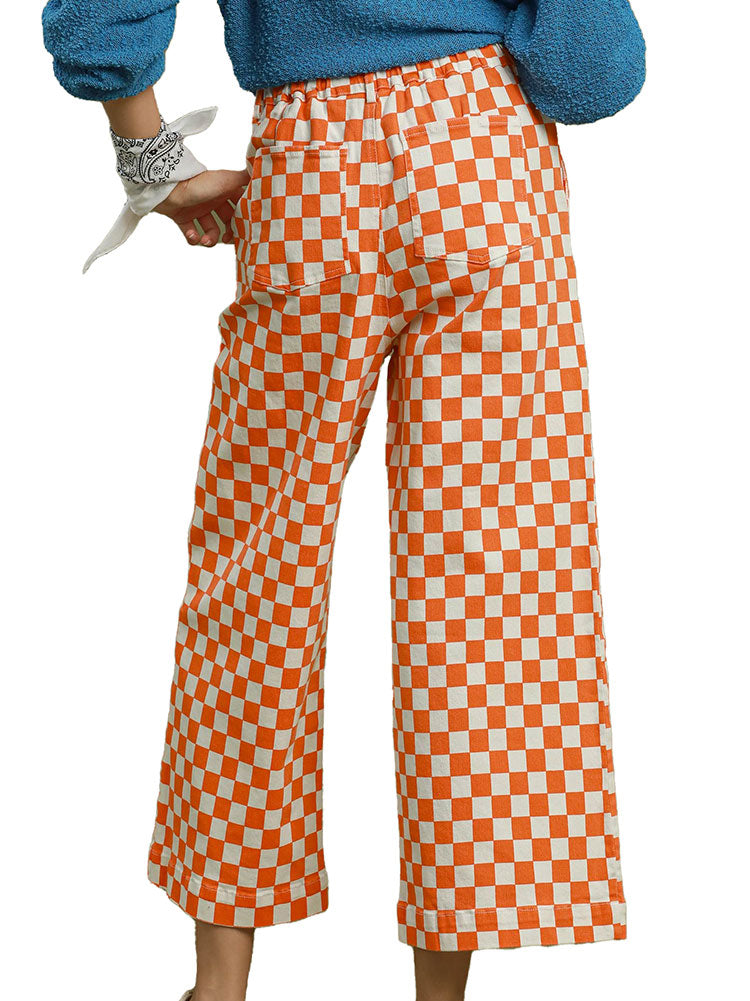Umgee USA Checker Mineral Wash Pants