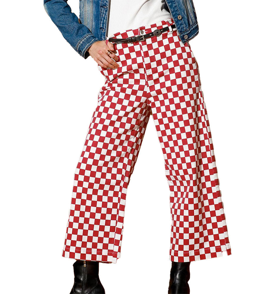 Umgee USA Checker Mineral Wash Pants