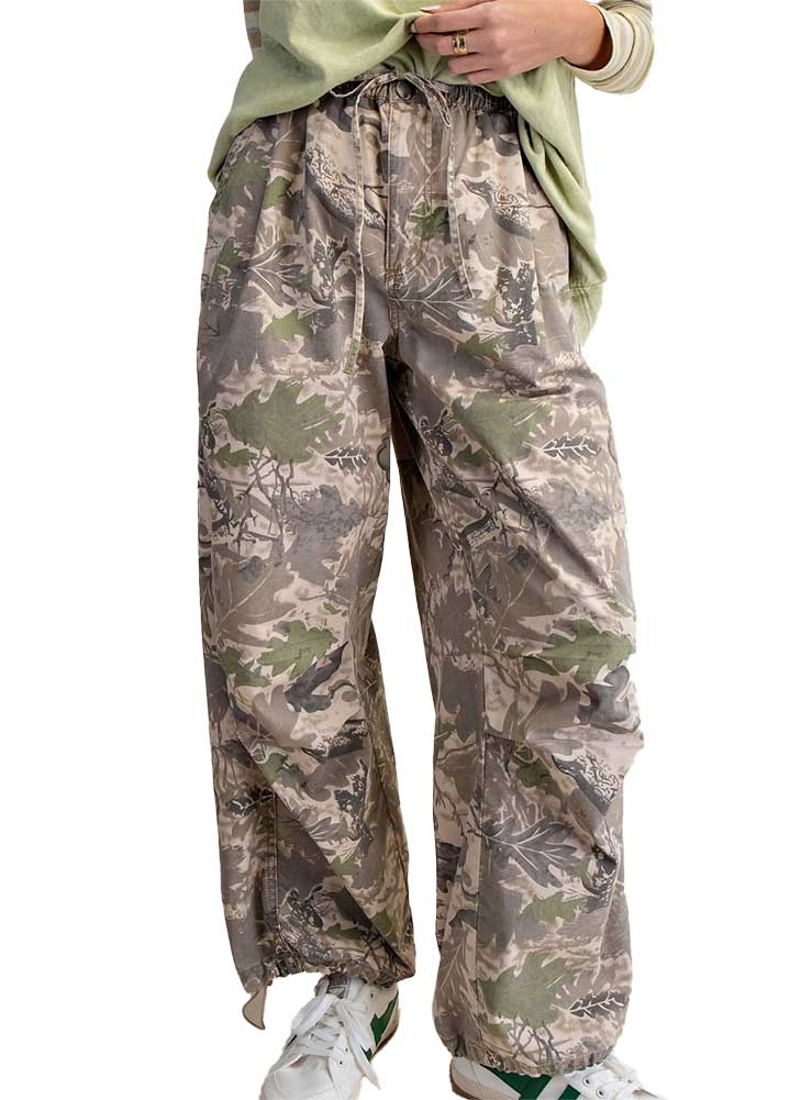 Easel Camouflage Printed Washed Twill Pants