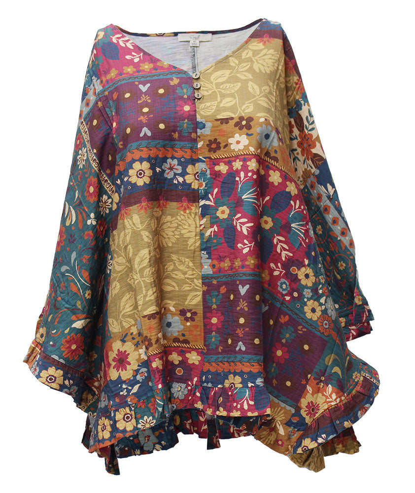 Easel Women's Floral Dolman Blouse