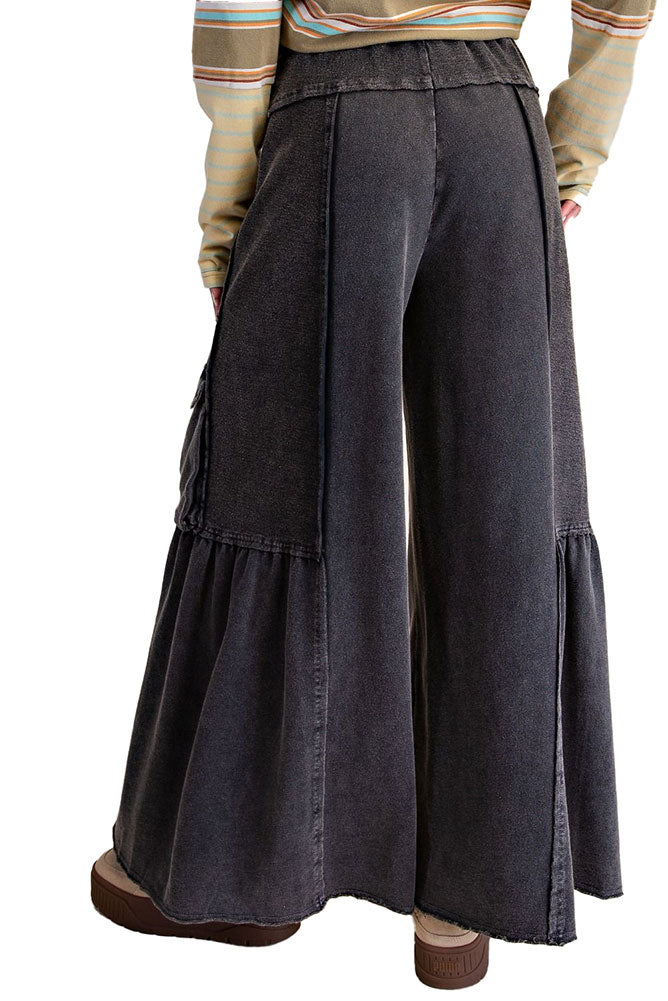Easel Mineral Washed Terry Knit Cargo Pants