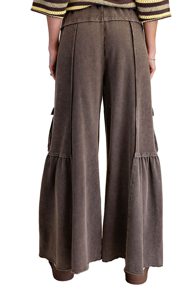 Easel Mineral Washed Terry Knit Cargo Pants